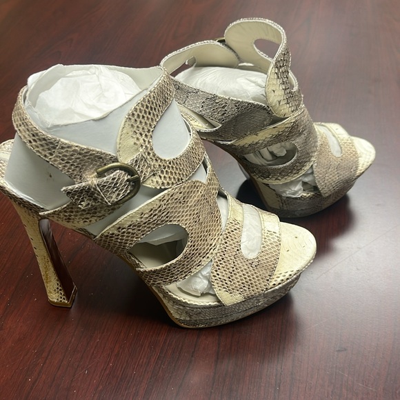 NWOT Leon Max 5" Heels Snake Skin Shoes - Picture 5 of 6